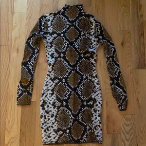 Zara knit snake print dress